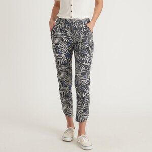 Marine Layer Women's Re-Spun Allison Pants in Phantom/White Foliage Print Size M